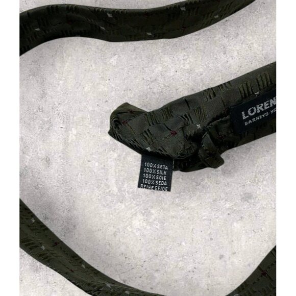 LORENZINI Silk Tie ITALY Gray Geometric W:3.7" EUC - Picture 4 of 6